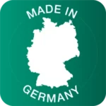 Siegel „Made in Germany" mit Deutschlandkarte