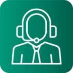 Icon eines Servicemitarbeiters mit Headset als Symbol für den DISCHER Kundendienst