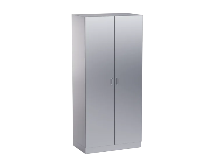 Edelstahl-Hochschrank mit zwei Türen